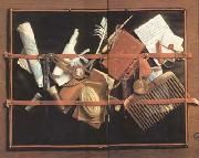 HOOGSTRATEN, Samuel van Trompe l'Oeil(Pinboard) (mk14) oil on canvas